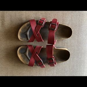 red birkenstocks
